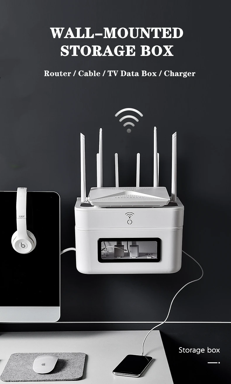 Маршрутизатор Wi-Fi для хранения ящик настенный Монтажная стойка для досок ТВ стойка данных защиты расположение провода Пластик рамки с выдвижными ящиками Тип