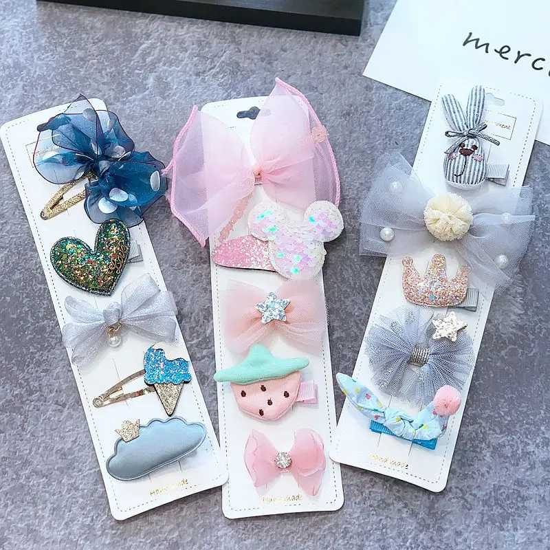 5 шт./карточка детские заколки для волос с бантом | Детская одежда и обувь