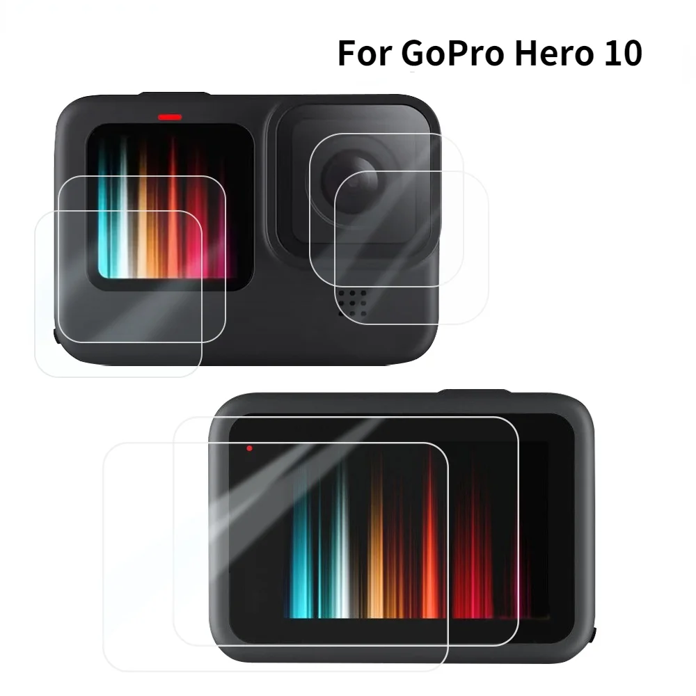 Закаленное стекло для защиты экрана чехол GoPro Hero10 Черная защитная пленка