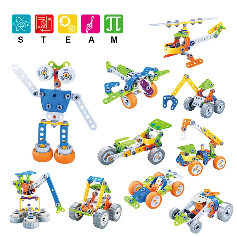

STEAM EDUCATIONAL BUILD AND PLAY 10 IN 1 DIY ASSEMBLING BLOCKS