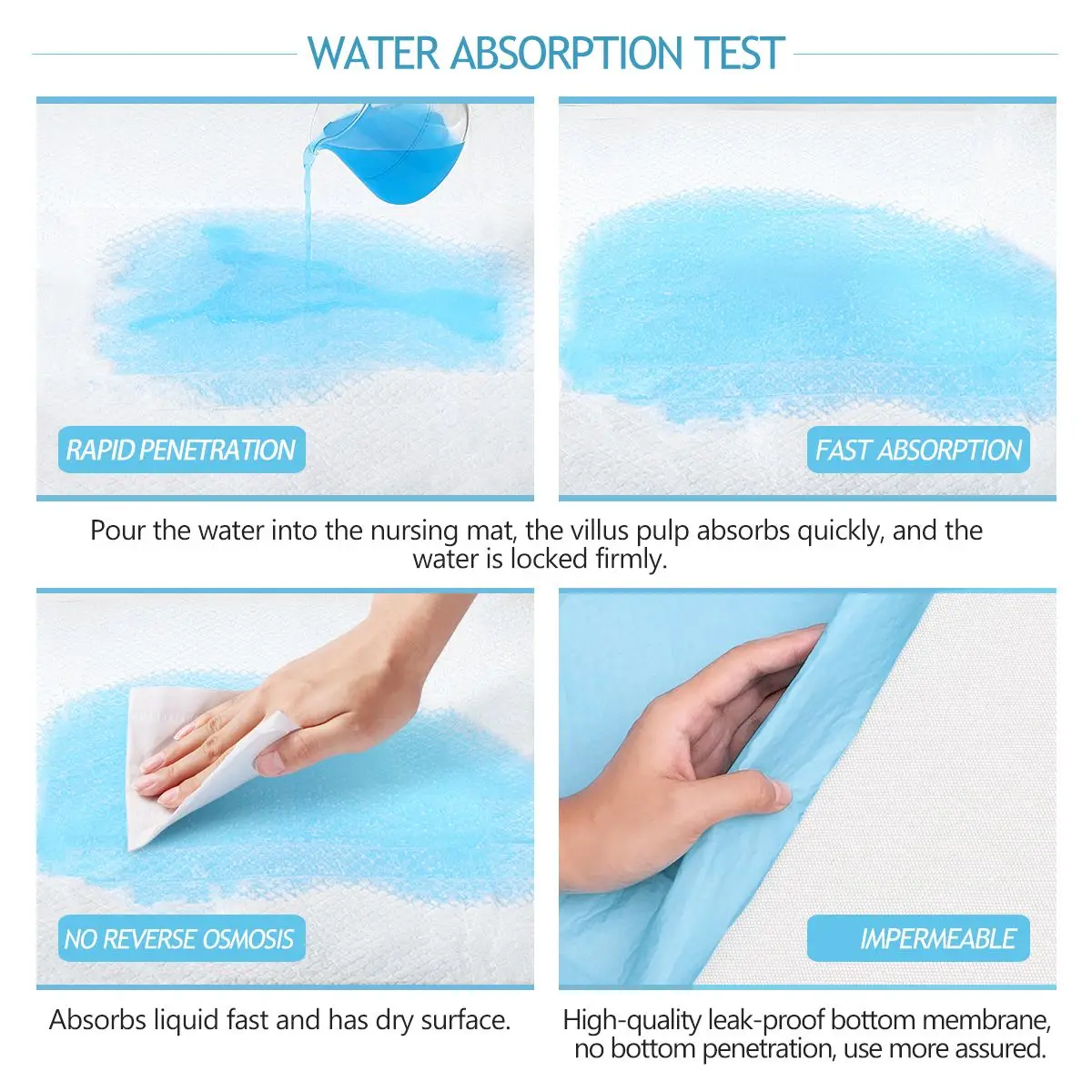 Одноразовые подкладки Healifty 12 шт. абсорбирующие для кровати недержания мочи