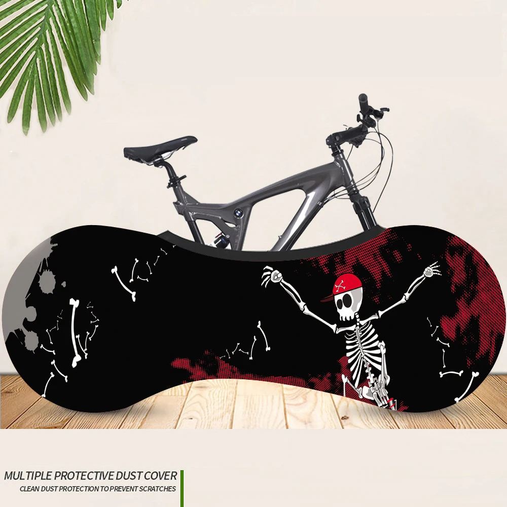 

Bicycle dust cover wheel cover mountain bike jersey dust cover cover elastic dust cover skull series 26-28 inch 160*55cm