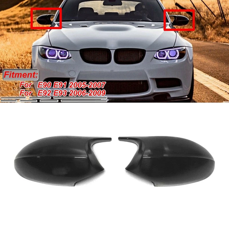 Простой черный M3 стиль зеркало заднего вида крышка Замена для BMW 3 серии E90 E91 E92 E93