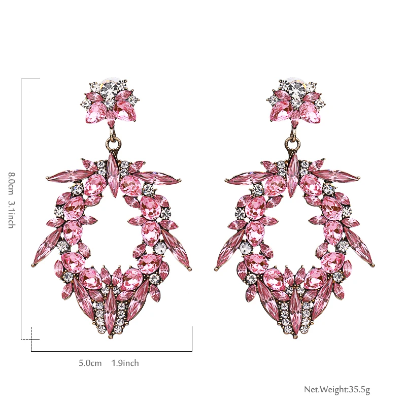 Женские богемные серьги Yhpup брендовые Роскошные подвески розового и белого цвета