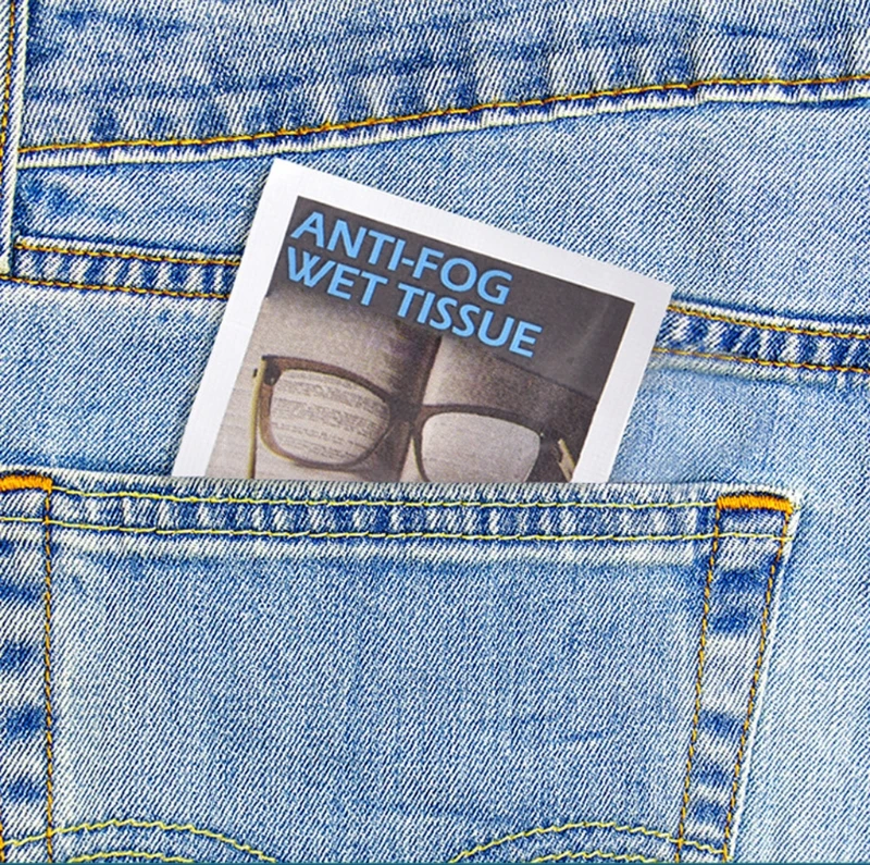 

50Pcs Anti-Fog Wipes for Glasses Pre-moistened Antifog Lens Wipe Individually Wrapped Disposable Defogger Eyeglass Wipes F25 21