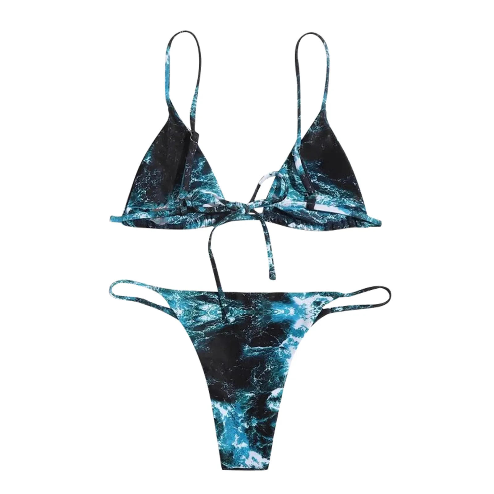 Тай дай Купальники бикини пуш ап купальники строка с лямкой на шее ванный