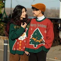 couple christmas sweater women knitted loose sweater coats girlfriends christmas sweaters plus szie