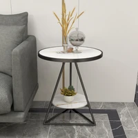 light luxury creative simple modern rock board round small coffee table living room sofa side cabinet corner table bedside table