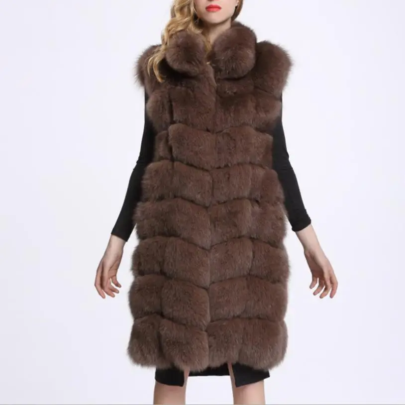 

S-4XL размера плюс, зимний теплый женский жилет из искусственного лисьего меха, пальто, жилет из искусственного меха, Женская плотная тонкая в...
