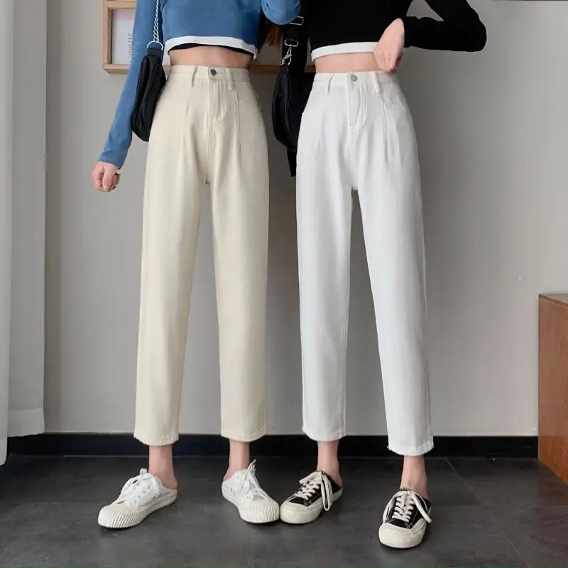 Джинсы женские с высокой талией в Корейском стиле