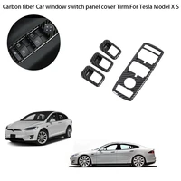 for tesla model sx 2014 2022 carbon fiber abs car window switch panel cover tirm