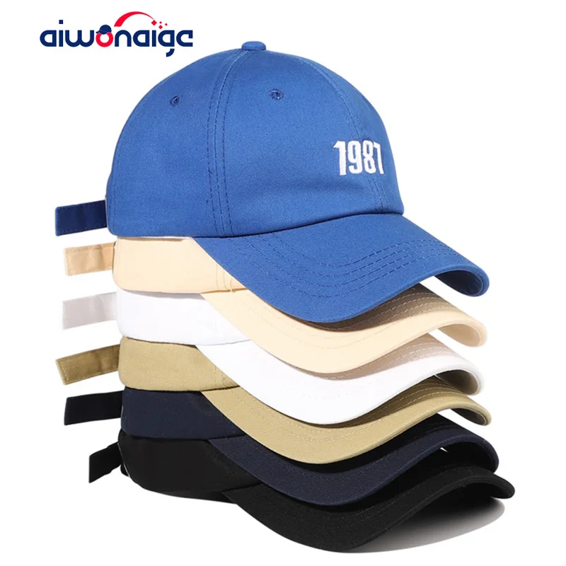 

Super Hot Korean Style Spring And Summer Baseball Cap Women's Cap Men's Cap Street Fashion Embroidery 1987 Sun Hat Unisex Cotton