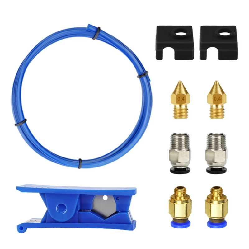 

10Pcs 3D Printer Maintenance Tool with Cleaning Nozzle Pneumatic Connector Pipe Cutter Silicone Sleeve Tools