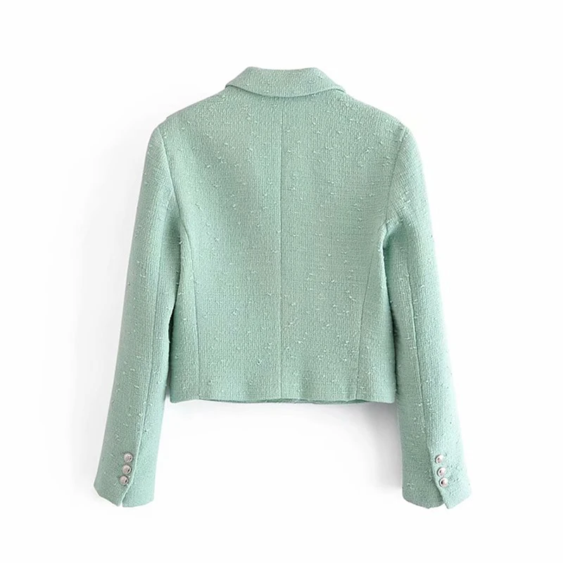 

Women's Spring New Coat Lapel Single-Breasted Long-Sleeved Pocket Decorated Temperament Short Texture Top Coat