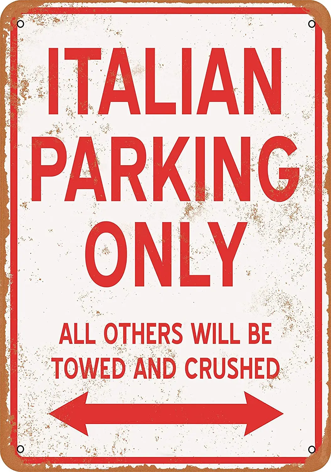 

WallColor 9x12, металлический знак, итальянская парковка, только винтажный вид