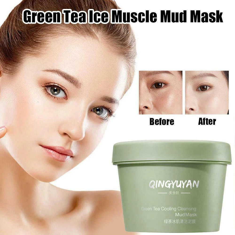 

Green Tea Tree Blackheads Remover Clay Mask Remove Against Face Acne Treatment Cream Mask Facial Cleansing Black Dots Skin Care