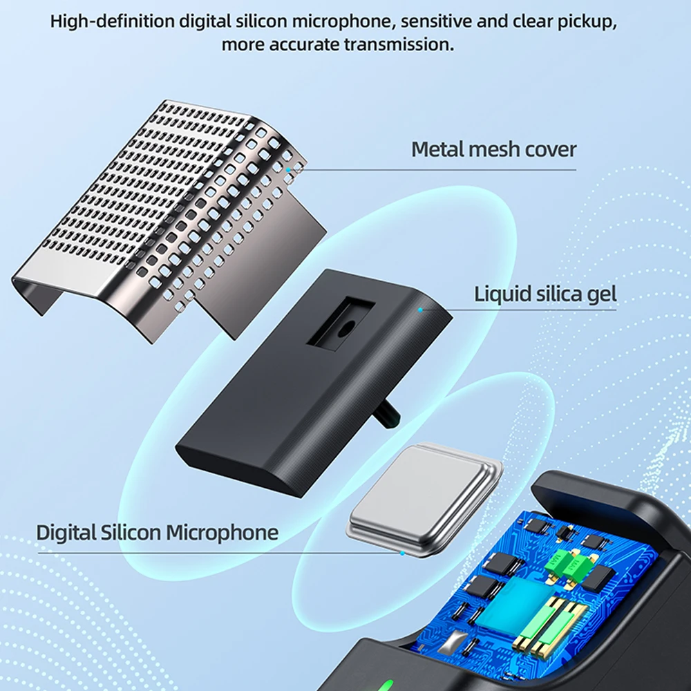 Hoco Portable Lavalier Wireless Microphone Video Recording Mini Mic For iPhone Android Live Broadcast Vlog Online Class Micropho