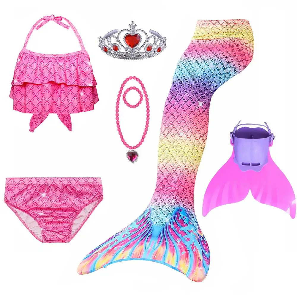 

Детский костюм Русалочки для девочек, купальный костюм принцессы с хвостом