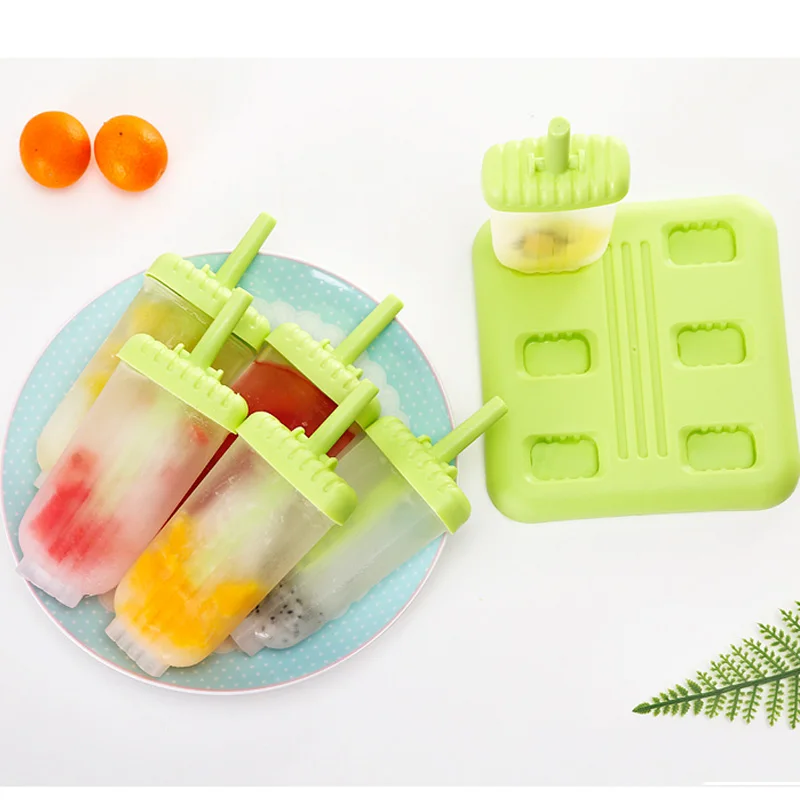 

Varlfull 6Pcs Ice Cream Popsicle Molds Cooking Tools Rectangle Shaped Reusable DIY Frozen Ice Cream Pop Baking Moulds