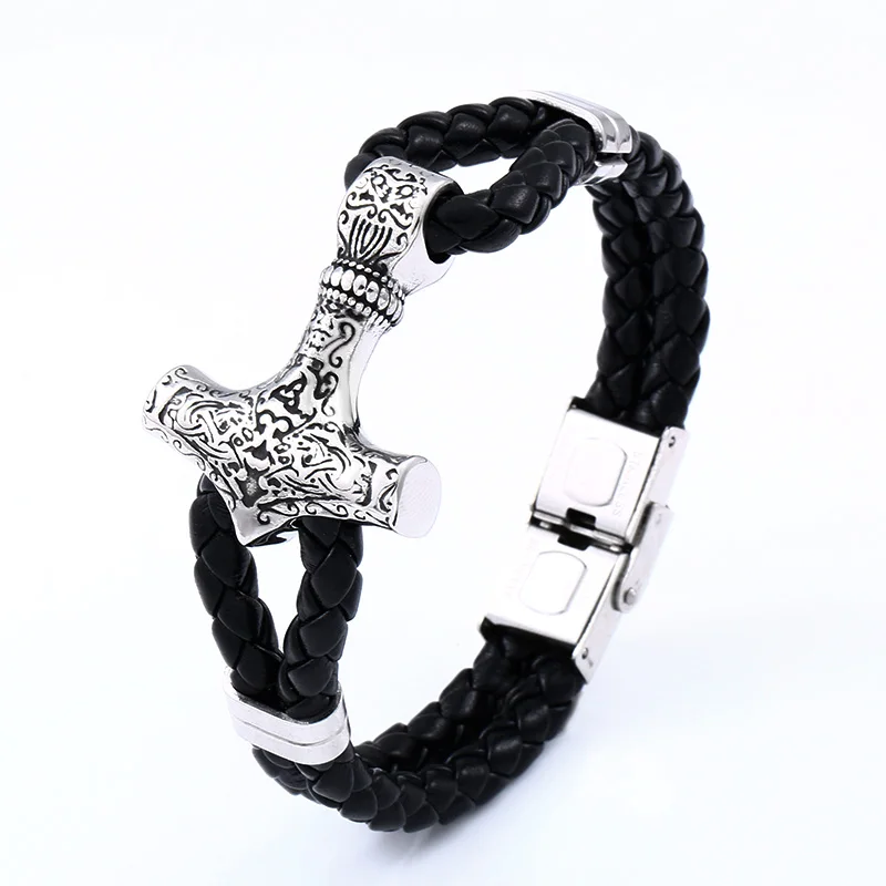 Байер 316L нержавеющая сталь норвежский викинг Тора молот Мьёльнир браслет viking в