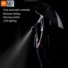 Автоматический зонт Xiaomi 90Fun мужской, складной прочный светодиодный светящийся ветрозащитный деловой Зонт с защитой от ультрафиолета, 2 цвета