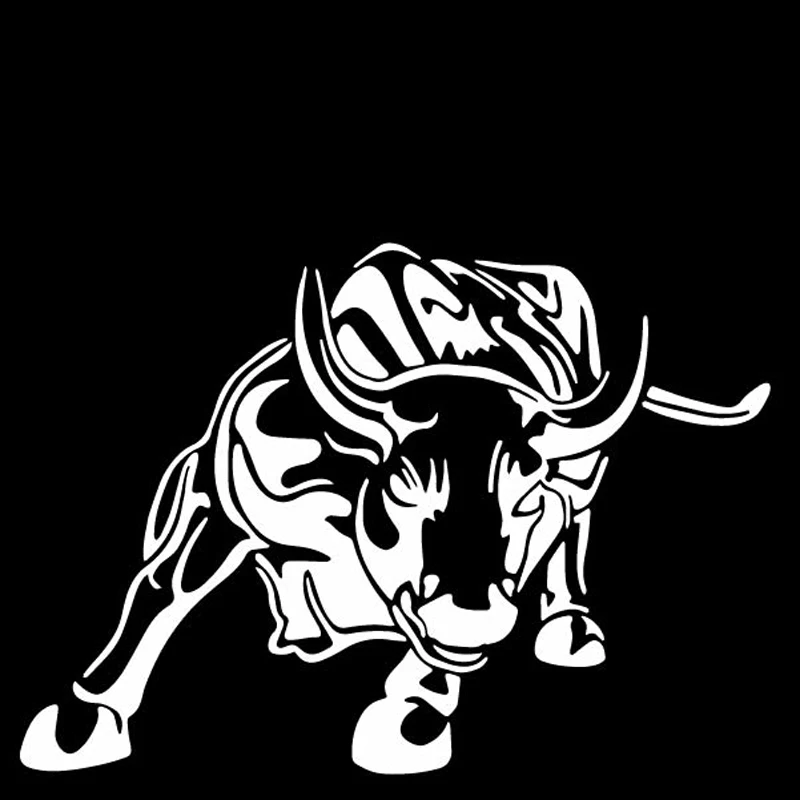

17cm * 12cm Strong Ox Decals Fashion Window Decorative Decals Personality Pvc Waterproof Decals Black/white