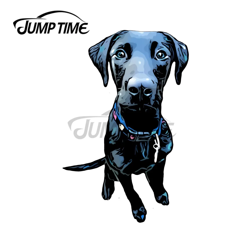 JumpTime 13 x 7.6см наклейка винила черного лабрадора ретривера Сириуса.