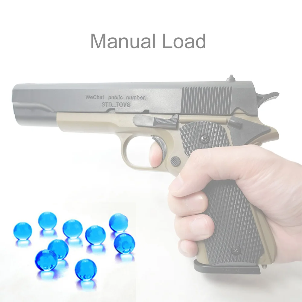 1pcs m1911 Уличные пластиковые игрушки пистолет M416 водяной пистолет Электрический взрыв Пейнтбол свободный переключатель может запускать винтовку Детский Рождественский подарок для мальчиков - Цвет: 1pcs m1911