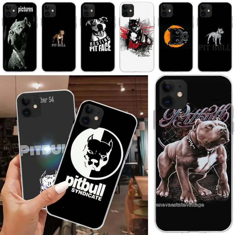 

Pitbull Phone Case Matching Coque Transparent For Iphone XR 11 12 13 Pro X XS Max 6 7 8 6s Plus SE2020 Case