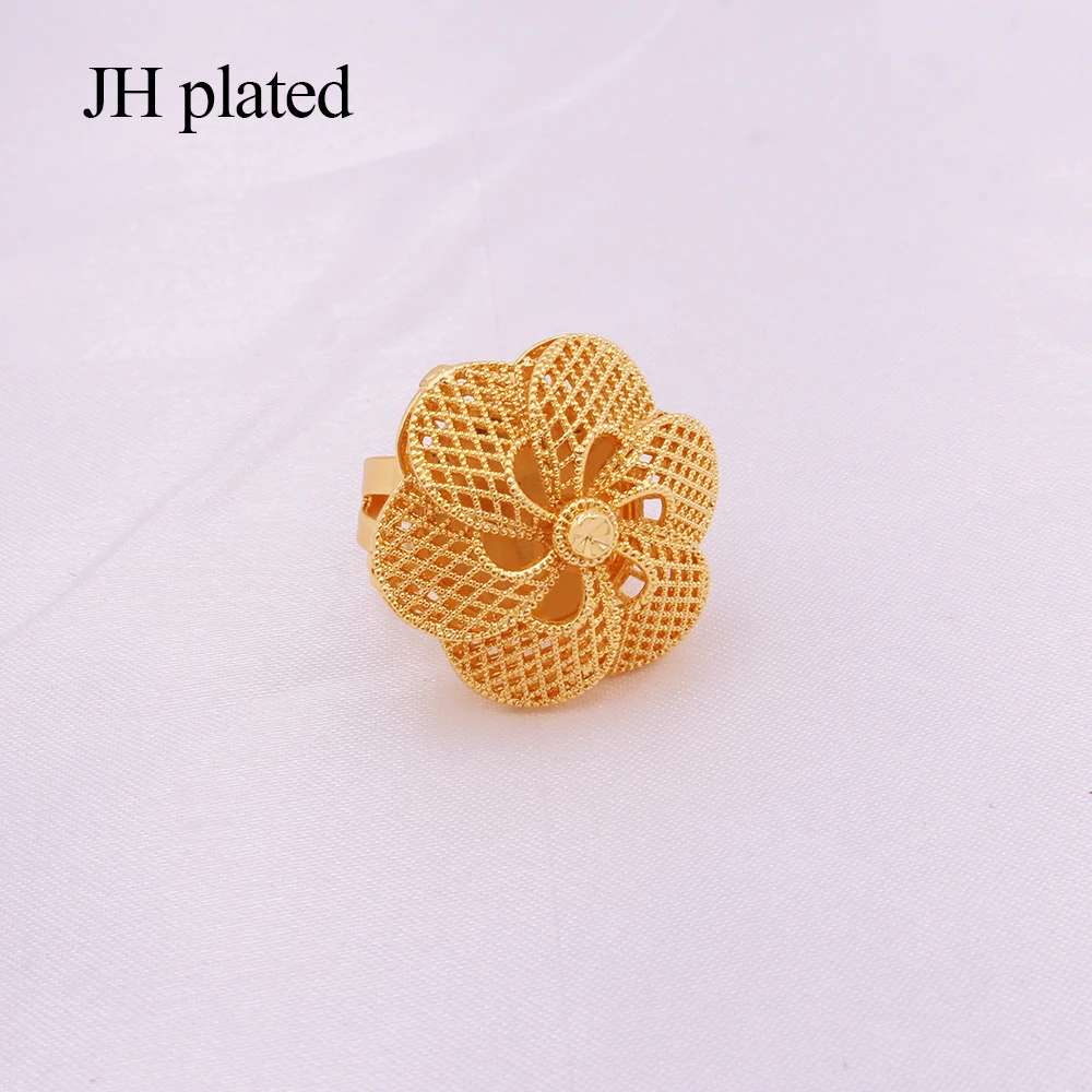 Ring women wedding Dubai 24K gold jewellery ring African Ethiopia cocktail party bride gifts luxury rings resizable size jewelry | Украшения