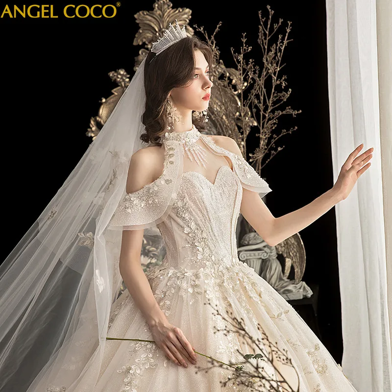 Wedding Pregnancy Dress Luxury Bridal Dress Gorgeous Shiny Beadwork Cathedral Train Maternity Wedding Dress Pregnant Woman Gown