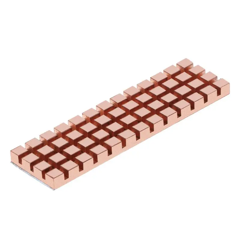 

Pure Copper Heatsink Cooler Heat Sink Thermal Conductive Adhesive for M.2 NGFF 2280 PCI-E NVME SSD 70x20MM Thickness 1.5/2/3/4MM