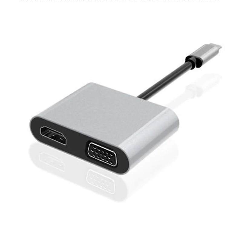 2 в 1 адаптер для порта USB Type C HDMI 4K VGA 3 P|Кабели VGA| |
