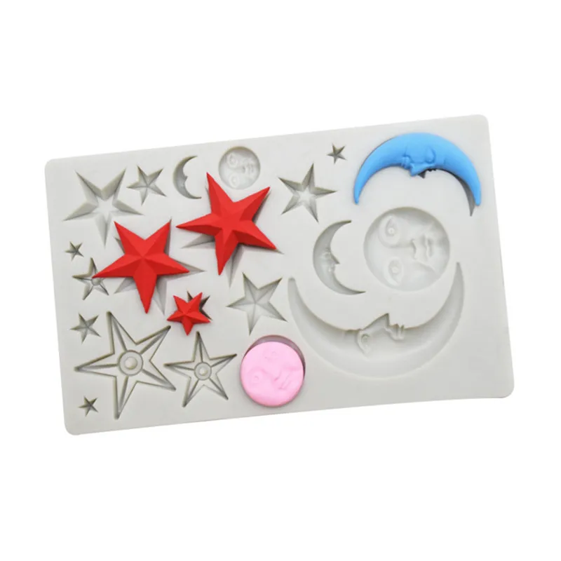 

Star Moon Silicone Mold for Baking Cake Chocolate Soap Ice Pastry Mould Cupcake Decorating Tools Reusable Kitchen Accessories