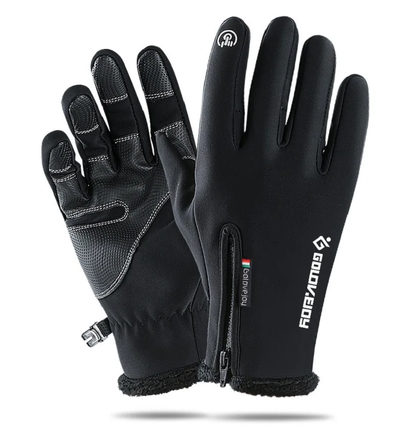 Зимние перчатки с сенсорным экраном для мужчин водонепроницаемые зимние молнии