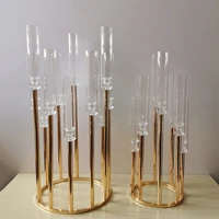 metal candelabra candle holders candlesticks flower vases wedding table centerpiece pillar stand road lead party decoration