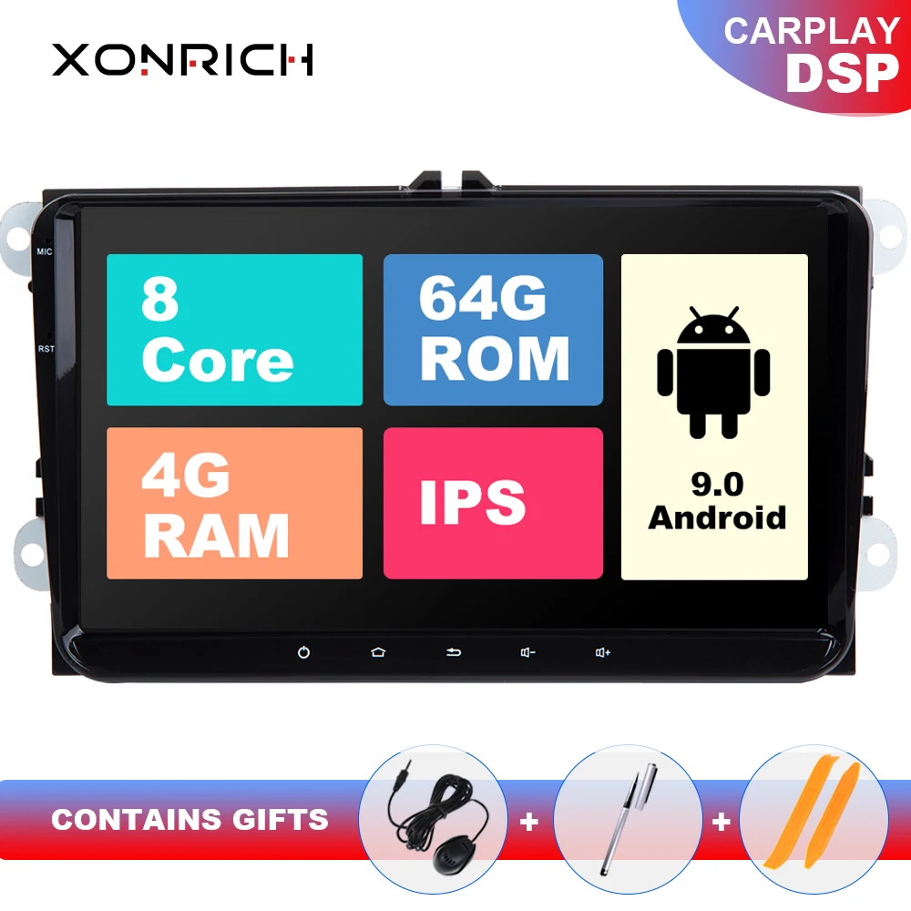 2 Din Android 9 Автомобильный мультимедийный gps навигатор для Amarok волксаген VW Passat B6 golf 56 Skoda Octavia 2 Superb 2 Seat Leon радио