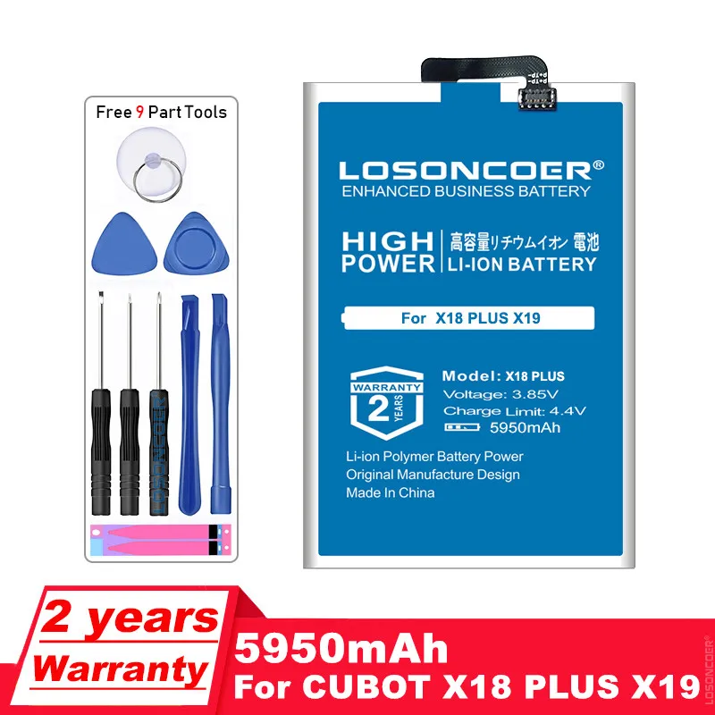 LOSONCOER 5950 мА/ч Батарея для Cubot X18 плюс X19 / P20 мобильный телефон Батарея|Аккумуляторы