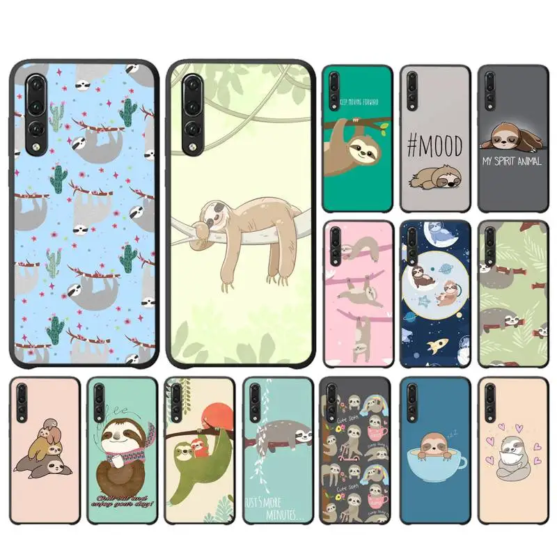 

MaiYaCa Cute Sloth Animals Phone Case for Huawei P30 40 20 10 8 9 lite pro plus Psmart2019