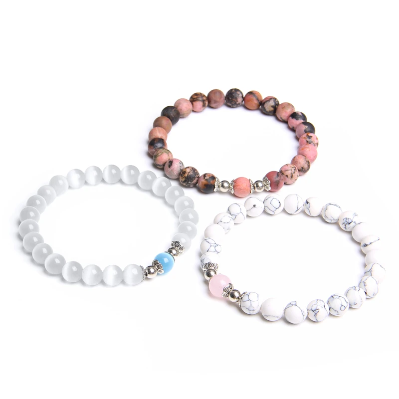 Браслет из розового кварца с натуральным камнем для мужчин и женщин браслеты