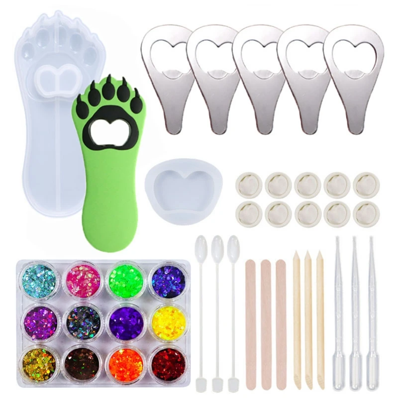 

41 PCS Combination Set Bottle Opener Silicone Moulds Kit DIY Crystal Epoxy Resin Molds for DIY Crafts Home Decor 85LB