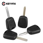 KEYYOU для Peugeot 307 107 207 407 для Citroen C1 C2 C3 C4 XSARA Picasso корпус автомобильного ключа дистанционного управления Fob чехол 2 кнопки, необработанное лезвие
