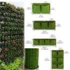 Подвесные пакеты для посадки на стену, карманы, зеленые вертикальные садовые пакеты для выращивания овощей, мешок для бонсая, товары для дома