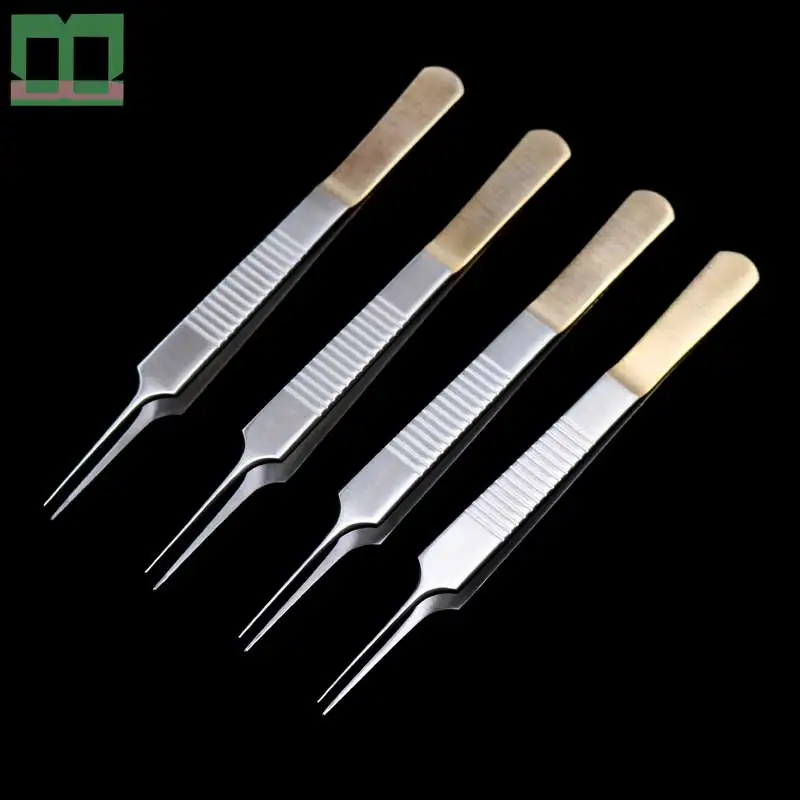 Хирургический Инструмент толстые щипцы ласточкин хвост с позолоченной ручкой 0 4