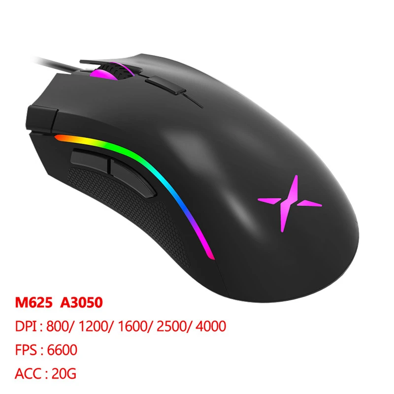Delux M625 Проводная 7D игровая мышь эргономичная PMW3360 12000 точек/дюйм RGB с подсветкой PC Компьютерная геймерская мышь с подставкой для запястья комплект коврика для мыши - Цвет: A3050 without Pad