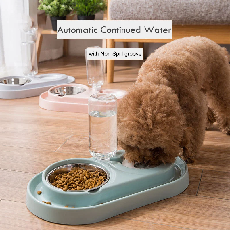 Кормушка для собак с Двойной Текстурой воды и еды кольцом без пролива домашних