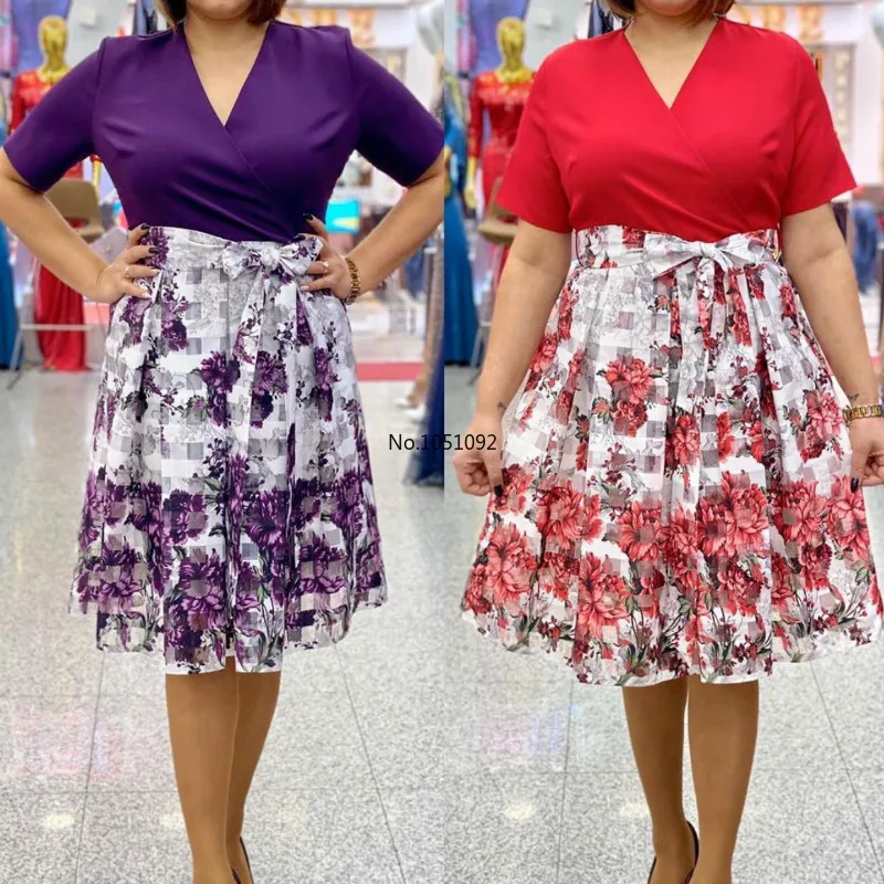 2020 летнее плиссированное платье африканского размера плюс женское с цветочным