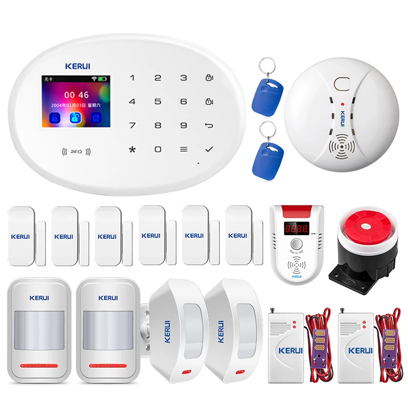 KERUI W20 wifi GSM домашняя система охранной сигнализации умный дом RFID карта приложение контроль движения Охранная сигнализация с функцией обнаружения газа детектор - Цвет: Kit 3