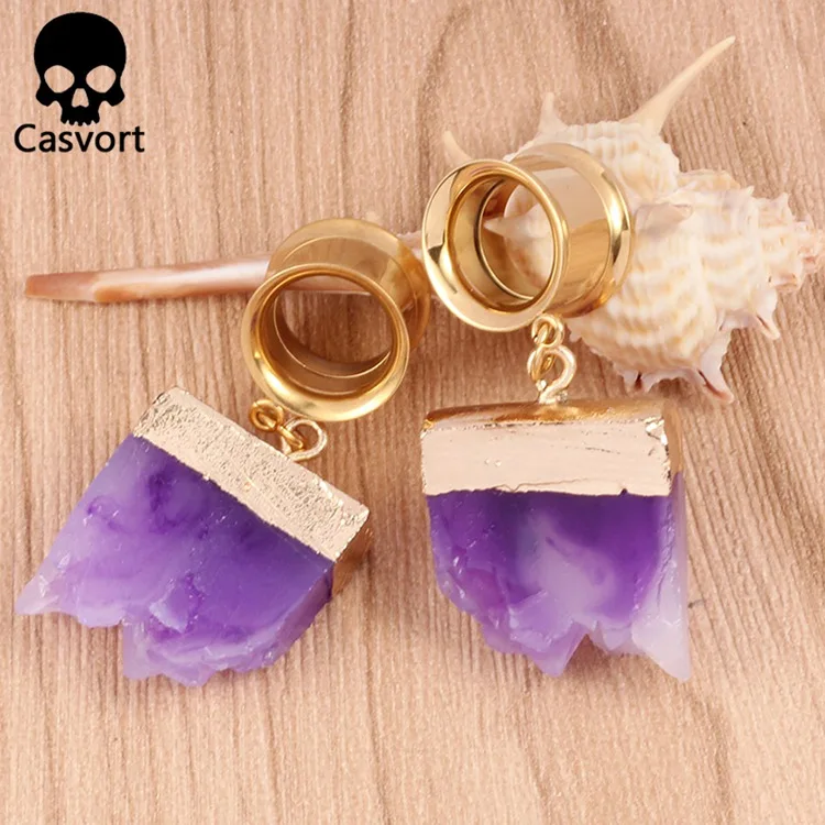 Casvort 2 шт. пирсинг Смолы Болтаются беруши и туннели ювелирные изделия для тела винт ушные датчики пара расширитель