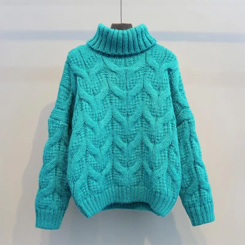 

Женский плотный свитер, вязаный облегающий джемпер с длинным рукавом и высоким воротом, повседневный однотонный теплый пуловер, P140, Осень-зима 2021